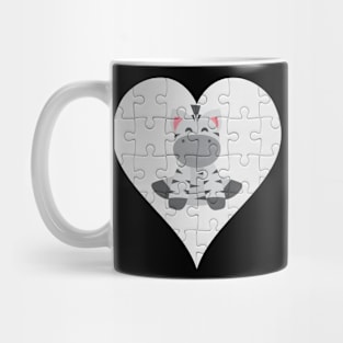 Jigsaw  Zebra Heart Design - Wild Animal Zebra Mug